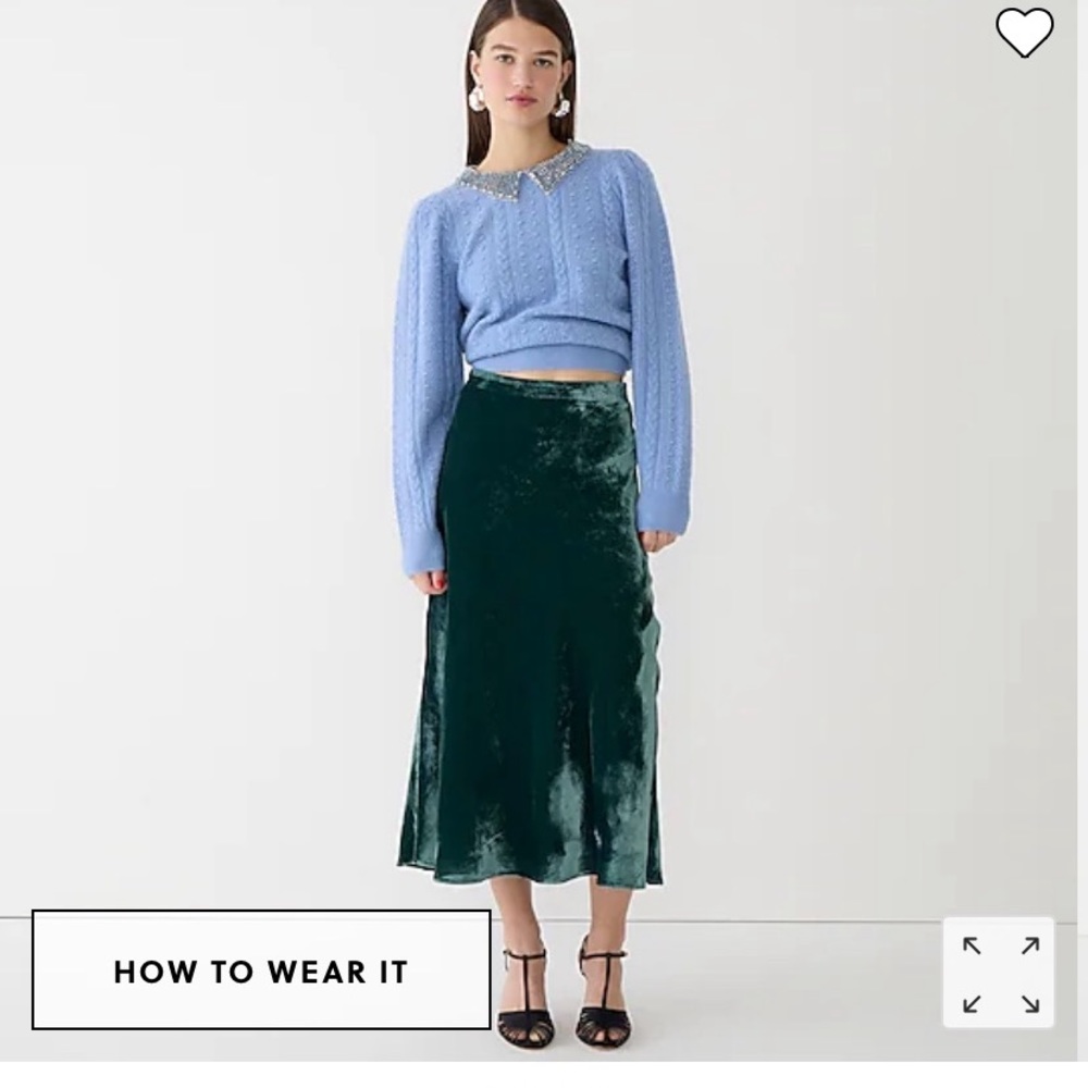 NWT J.Crew Gwyneth Slip Skirt in Velvet
